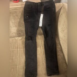 Mens PURPLE BRAND JEANS Distressed Black Men’s Jeans